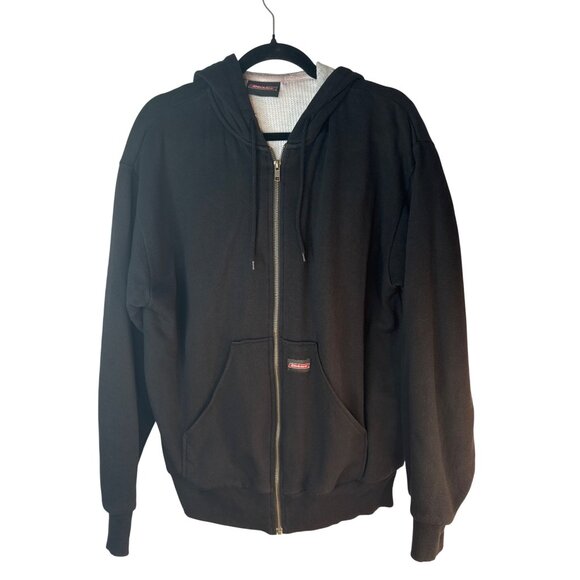 Genuine Dickies Large Black Full-Zip Hoodie With Drawstring Hood & Pockets - Picture 1 of 13